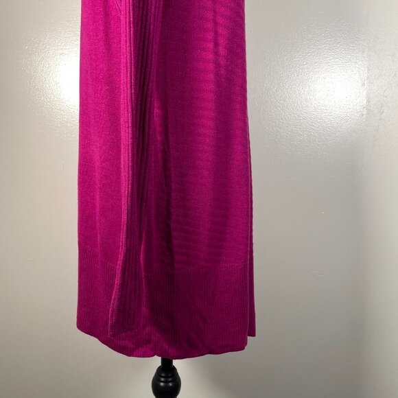 Apt 9 Fuchsia Pink Purple Round Neck Asymmetrical Hemline Long Sleeve Sweater M - Picture 12 of 13